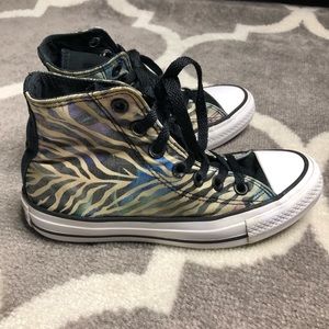 Converse Sneakers Womens 5 Chuck Taylor All Star Zebra Floral High Top